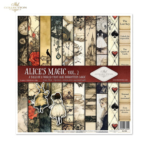 Designpapier-Set „Alice's Magic – Eine Geschichte aus einer Welt, die die Logik vergessen hat, Band 2“ 310 x 320 mm 11 Blatt