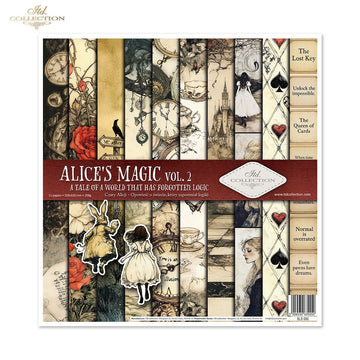 Designpapier-Set „Alice's Magic – Eine Geschichte aus einer Welt, die die Logik vergessen hat, Band 2“ 310 x 320 mm 11 Blatt