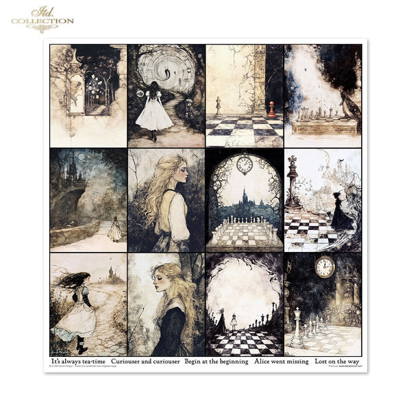 Designpapier-Set „Alice's Magic – Eine Geschichte aus einer Welt, die die Logik vergessen hat, Band 2“ 310 x 320 mm 11 Blatt