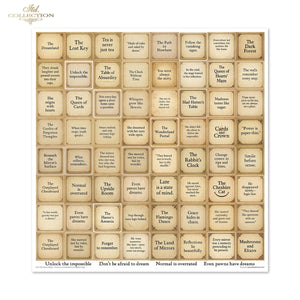 Designpapier-Set „Alice's Magic – Eine Geschichte aus einer Welt, die die Logik vergessen hat, Band 2“ 310 x 320 mm 11 Blatt