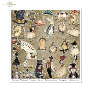 Designpapier-Set „Alice's Magic – Eine Geschichte aus einer Welt, die die Logik vergessen hat, Band 2“ 310 x 320 mm 11 Blatt