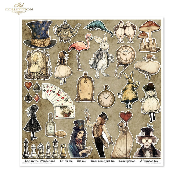 Designpapier-Set „Alice's Magic – Eine Geschichte aus einer Welt, die die Logik vergessen hat, Band 2“ 310 x 320 mm 11 Blatt