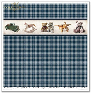 Scrapbooking Papier Set Kindheitserinnerungen blau 10 Bögen 31x32cm 200g/m²