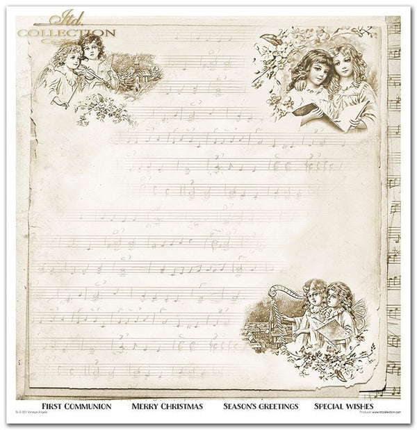 Scrapbookingpapier Set Vintage Angels 310x320 mm 11 Blatt