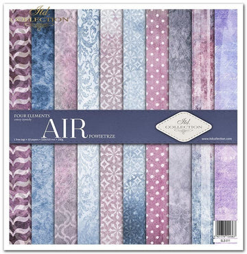 Scrapbooking Papier Set Air Four Elements 10 Bögen 31x32cm 200g/m²
