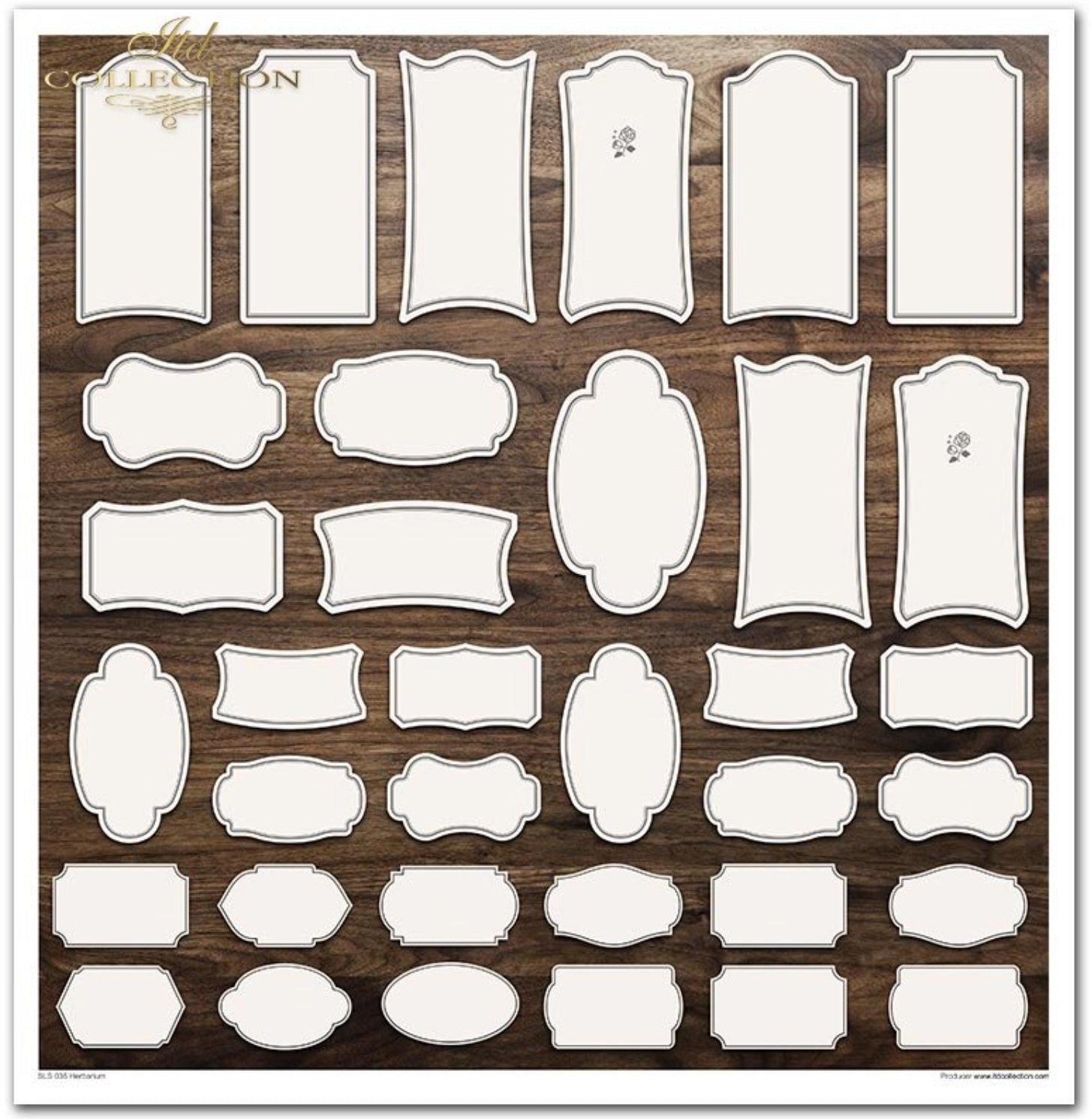 Scrapbooking-Papier-Set Herbarium 320x310mm 200g 10 Blatt