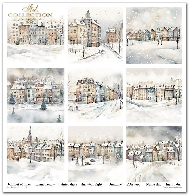 Scrapbookingpapier-Set Winterspaß 310x320 mm 11 Blatt