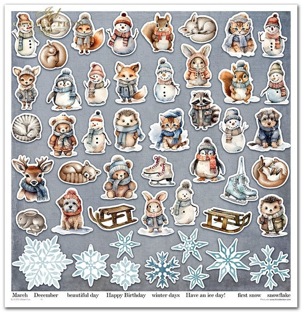 Scrapbookingpapier Set Winter Fun 310x320 mm 11 Blatt