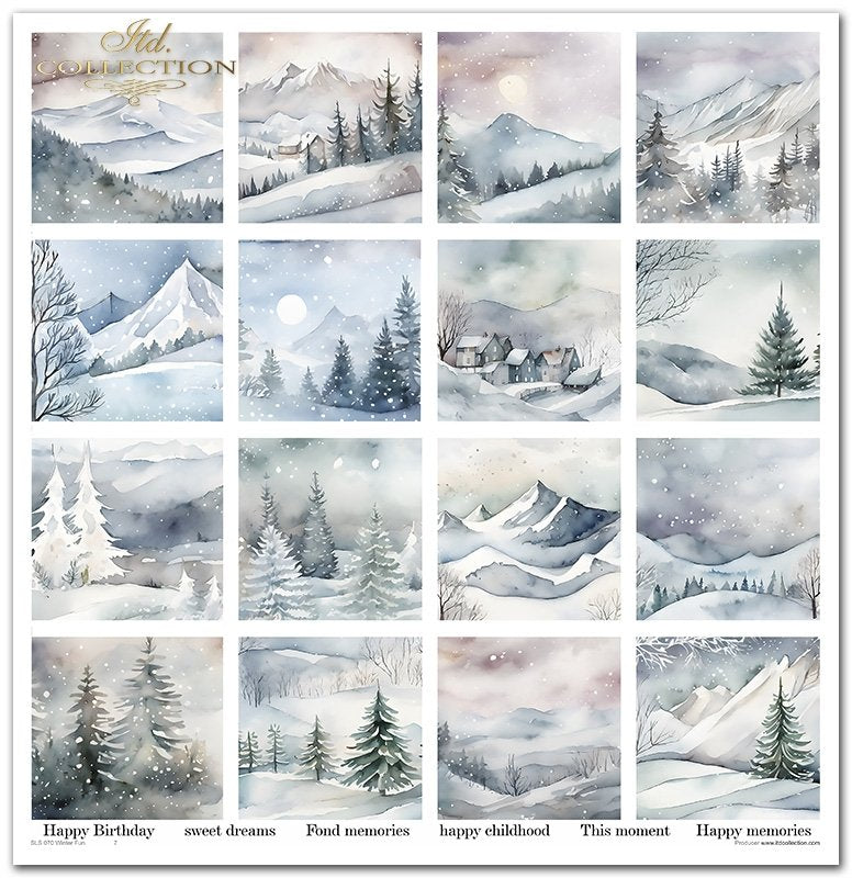 Scrapbookingpapier-Set Winterspaß 310x320 mm 11 Blatt