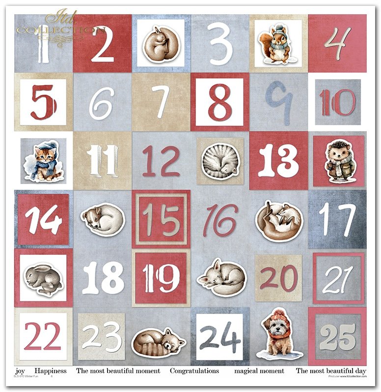 Scrapbookingpapier-Set Winterspaß 310x320 mm 11 Blatt