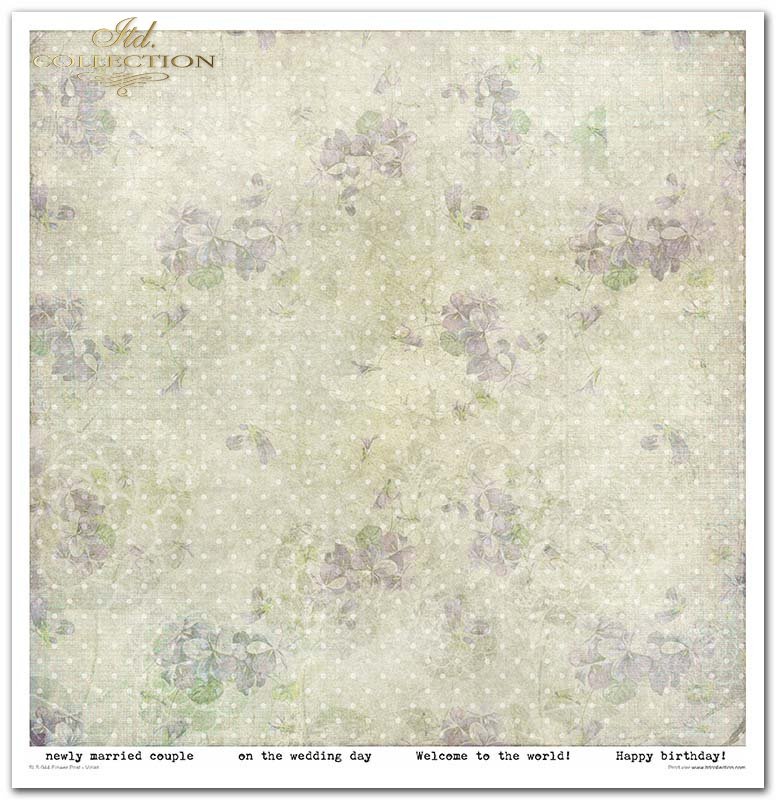 Scrapbooking-Papier-Set Blumenpfosten Violett 10 Bögen 31x32cm 200g/m²