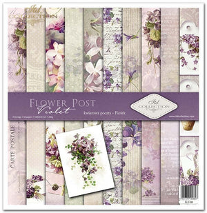 Scrapbooking-Papier-Set Blumenpfosten Violett 10 Bögen 31x32cm 200g/m²