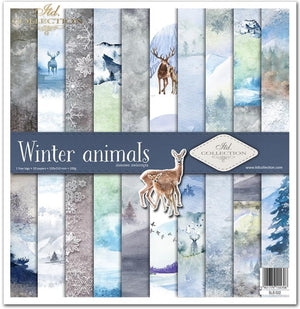 Scrapbooking-Papier-Set Wintertiere, 10 Stück/Packung, 30 x 30 cm, 200 g