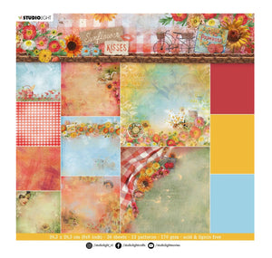 Studio Light Sunflower Kisses Papierblock Hintergrundpapier 20,3 x 20,3 cm, 36 Blatt