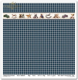 Scrapbooking Papier Set Kindheitserinnerungen blau 10 Bögen 31x32cm 200g/m²