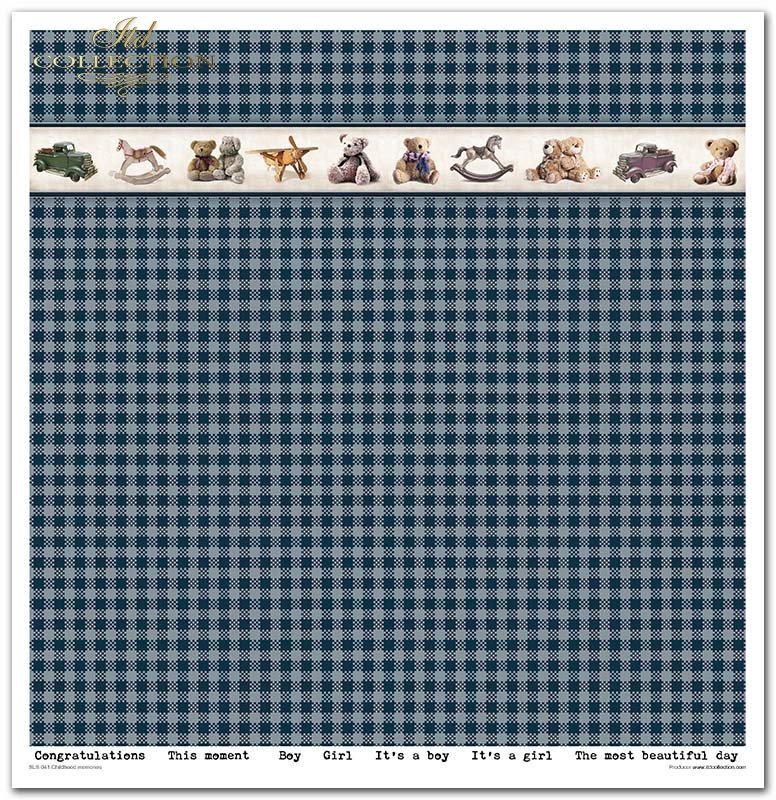 Scrapbooking Papier Set Kindheitserinnerungen blau 10 Bögen 31x32cm 200g/m²