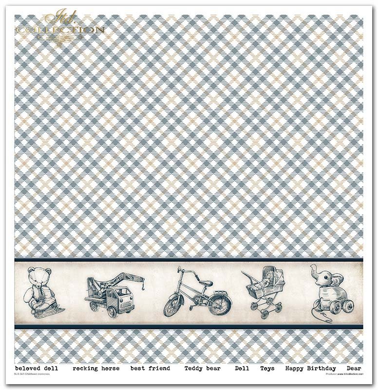 Scrapbooking Papier Set Kindheitserinnerungen blau 10 Bögen 31x32cm 200g/m²