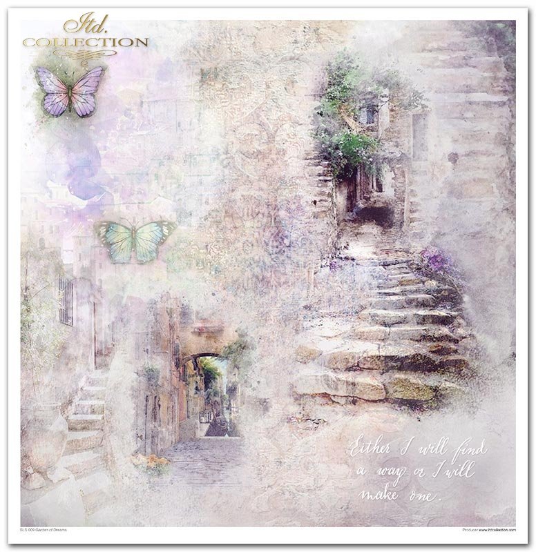 Scrapbooking-Papierset Garden of Dreams 10 Bögen 31x32cm 200g/m²