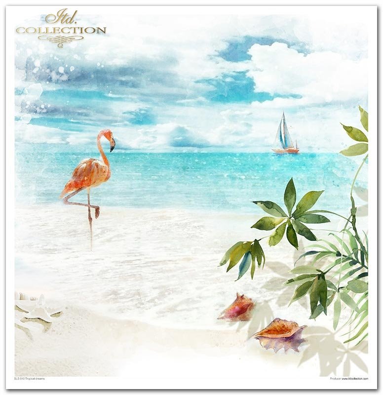 Scrapbooking-Papierset Tropical Dream 10 Bögen 31x32cm 200g/m²