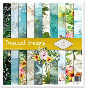 Scrapbooking-Papierset Tropical Dream 10 Bögen 31x32cm 200g/m²