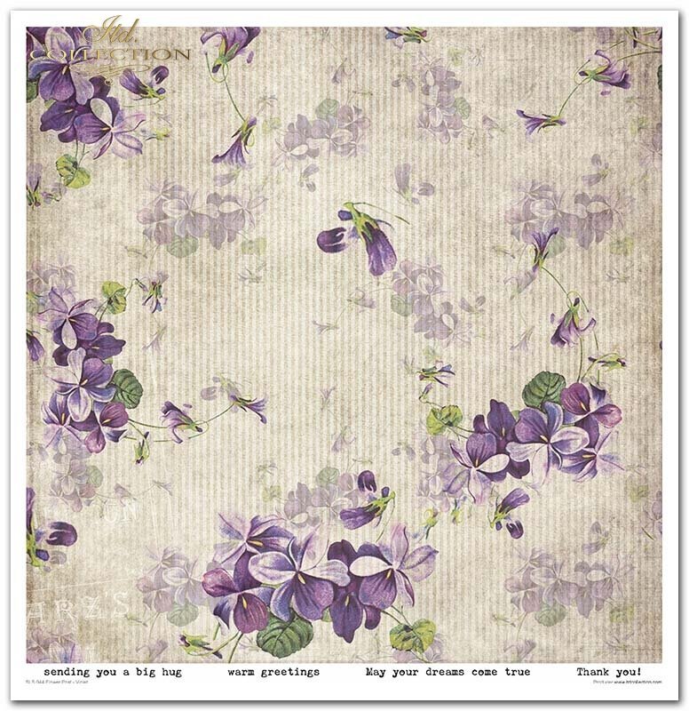 Scrapbooking-Papier-Set Blumenpfosten Violett 10 Bögen 31x32cm 200g/m²