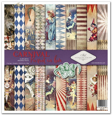 Scrapbooking Papier Set Carnival - Pierrot in Love 10 Bögen 31x32cm 200g/m²