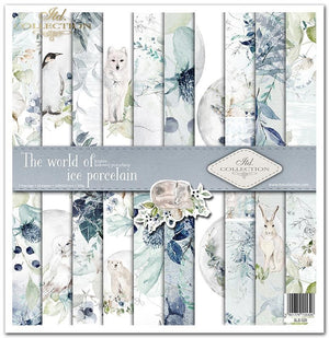 Scrapbooking-Papier-Set „Die Welt des Eises“, Porzellan, 10 Stück/Packung, 30 x 30 cm, 200 g