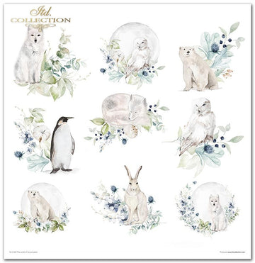 Scrapbooking-Papier Set The world of ice Porcelain 30x30cm 200g 11 Bögen /Pkg.