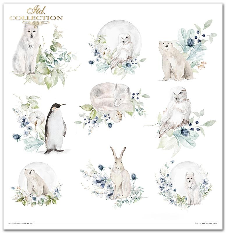 Scrapbooking-Papier-Set „Die Welt des Eises“, Porzellan, 10 Stück/Packung, 30 x 30 cm, 200 g