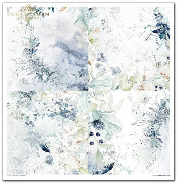 Scrapbooking-Papier-Set „Die Welt des Eises“, Porzellan, 10 Stück/Packung, 30 x 30 cm, 200 g