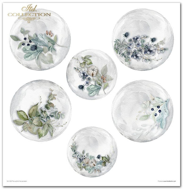 Scrapbooking-Papier-Set „Die Welt des Eises“, Porzellan, 10 Stück/Packung, 30 x 30 cm, 200 g