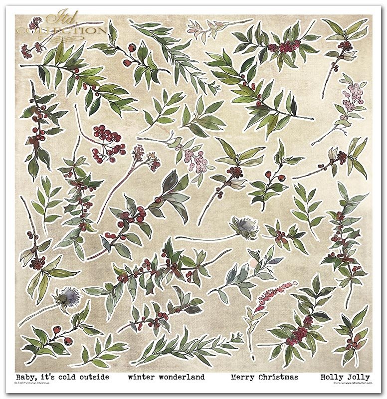 Scrapbooking-Papier Set Victorian Christmas 30x30cm 200g 11 Bögen /Pkg.