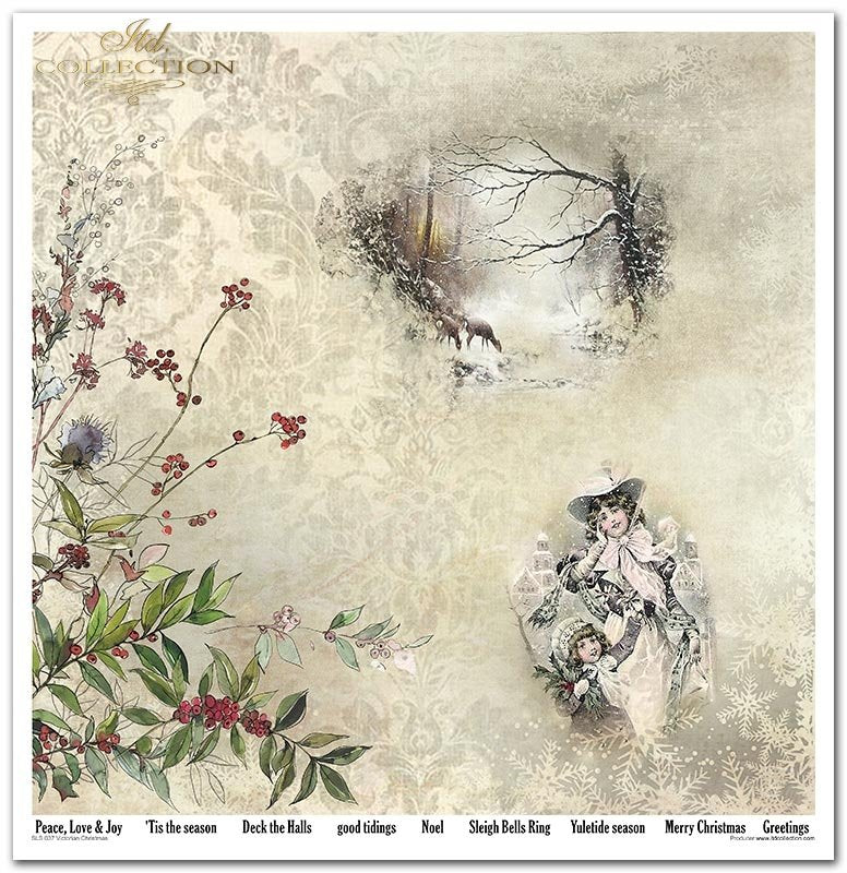 Scrapbooking-Papier Set Victorian Christmas 30x30cm 200g 11 Bögen /Pkg.
