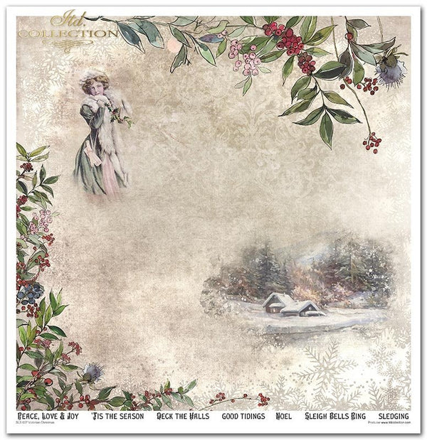 Scrapbooking-Papier Set Victorian Christmas 30x30cm 200g 11 Bögen /Pkg.