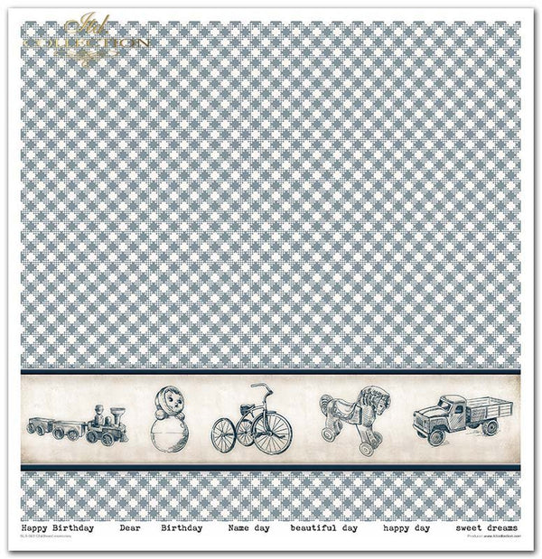 Scrapbooking Papier Set Childhood Memories blau 10 Bögen 31x32cm 200g/m²