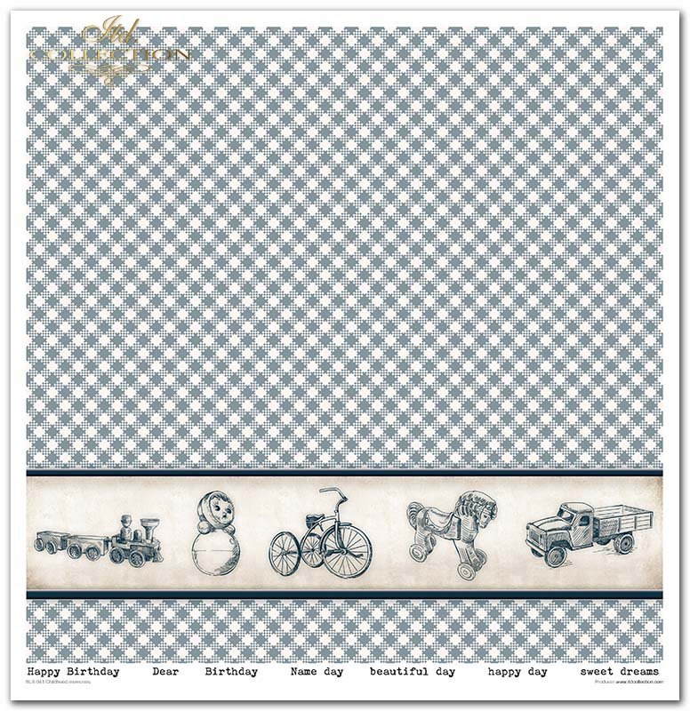 Scrapbooking Papier Set Kindheitserinnerungen blau 10 Bögen 31x32cm 200g/m²