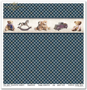 Scrapbooking Papier Set Kindheitserinnerungen blau 10 Bögen 31x32cm 200g/m²