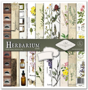 Scrapbooking-Papier-Set Herbarium 320x310mm 200g 10 Blatt
