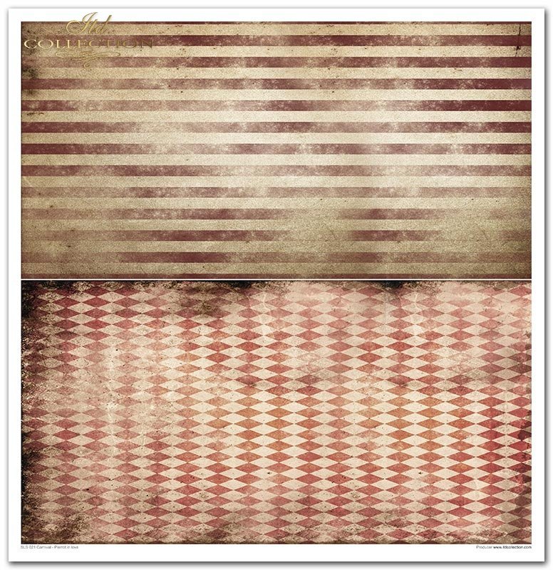 Scrapbooking Papierset Karneval - Pierrot in Love 10 Bögen 31x32cm 200g/m²