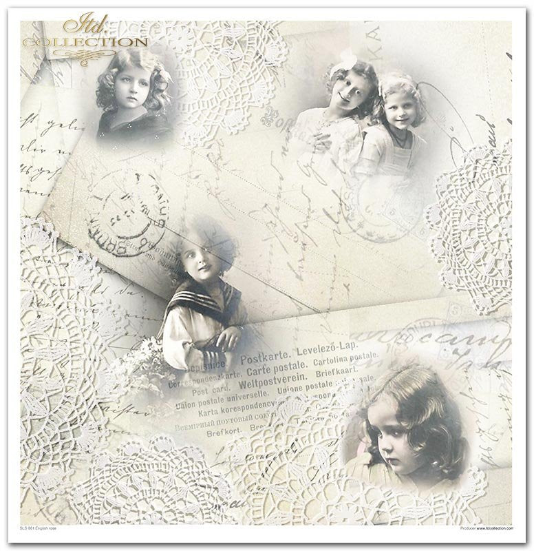 Scrapbooking-Papier-Set Englische Rose 31x32cm 10 Bögen