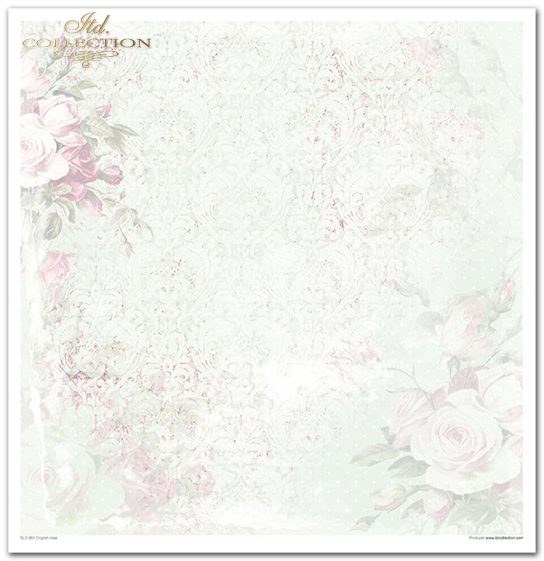 Scrapbooking-Papier-Set Englische Rose 31x32cm 10 Bögen
