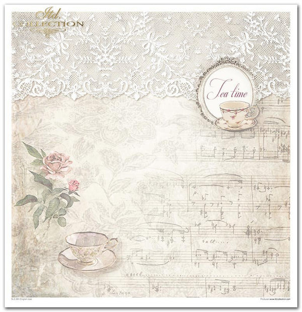 Scrapbooking-Papier Set English Rose 31x32cm 10 Bögen