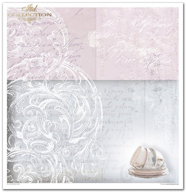 Scrapbooking-Papier Set English Rose 31x32cm 10 Bögen