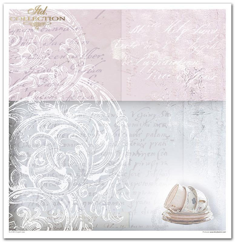 Scrapbooking-Papier-Set Englische Rose 31x32cm 10 Bögen