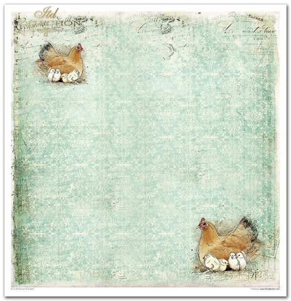 Scrapbookingpapier-Set Ostern Rund um den Bauernhof 310x320 mm 11 Blatt