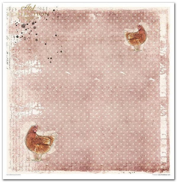 Scrapbookingpapier-Set Ostern Rund um den Bauernhof 310x320 mm 11 Blatt