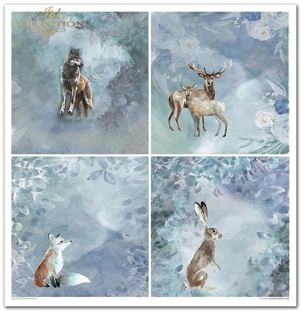 Scrapbooking-Papier Set  Christmas in blue 10 Stk/Pkg. 30x30cm 200g
