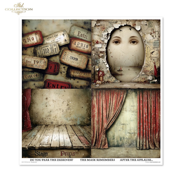 Scrapbooking-Papier Set Carnival - Masquerade 200 g/m2 310x320mm 11 Bögen