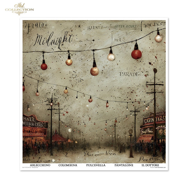 Scrapbooking-Papier Set Carnival - Masquerade 200 g/m2 310x320mm 11 Bögen