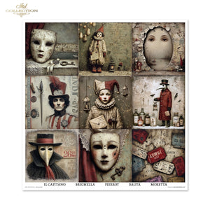 Scrapbooking-Papier Set Carnival - Masquerade 200 g/m2 310x320mm 11 Bögen